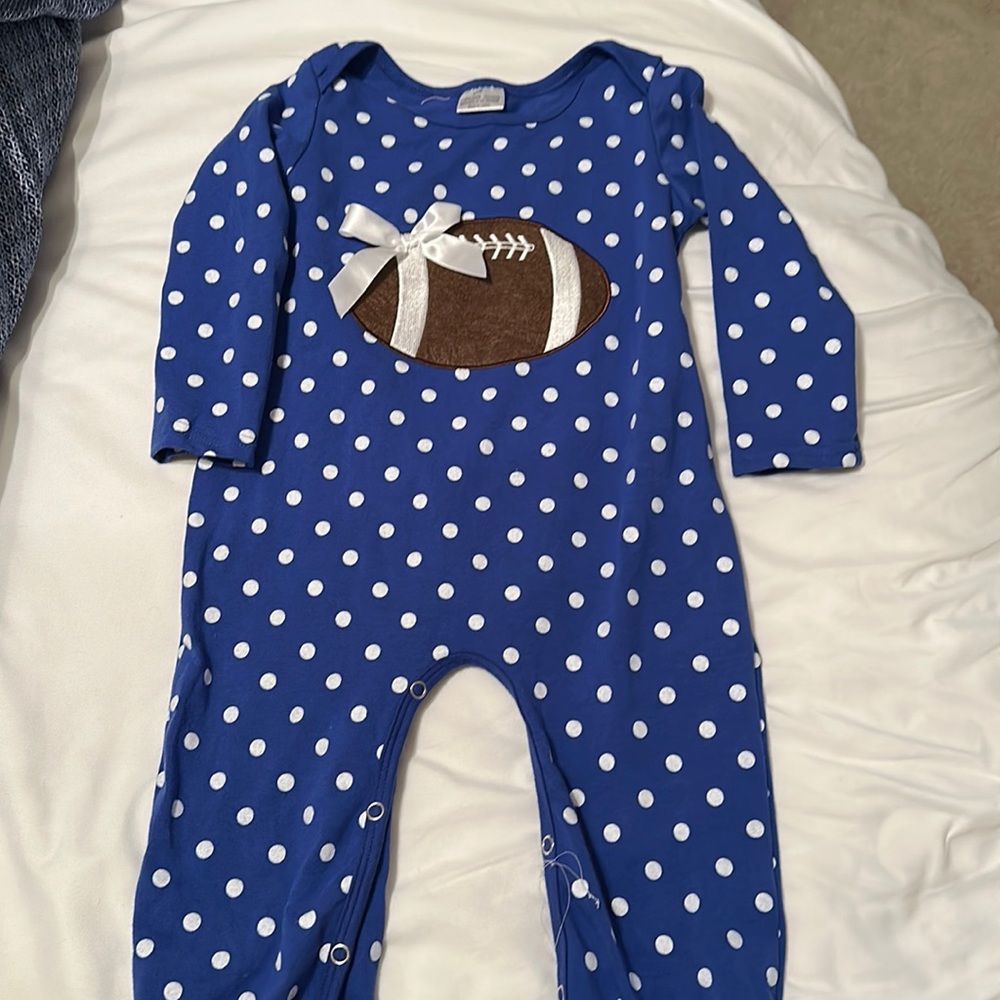 Blue and white football outfit 24m